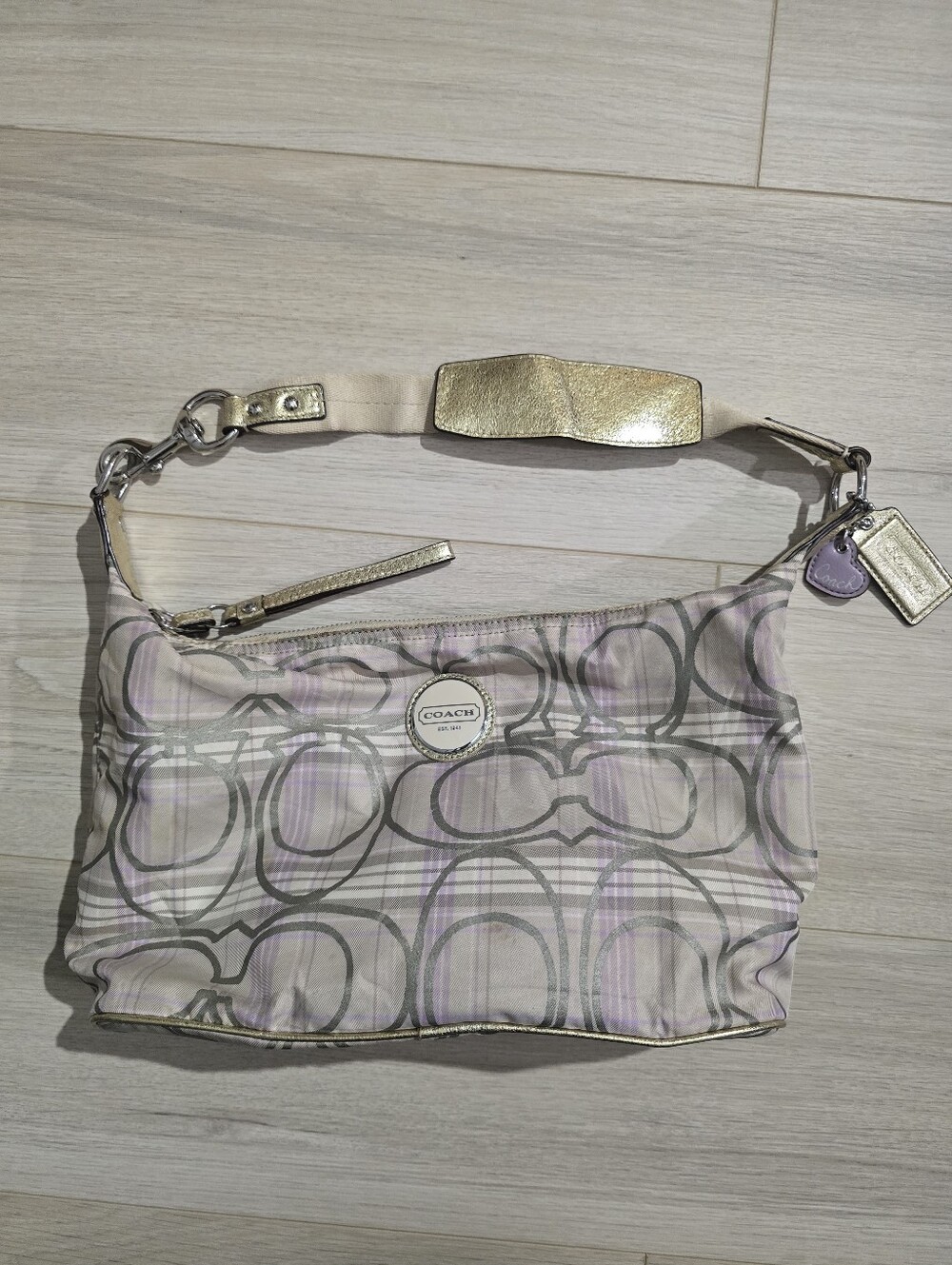 COACH tartan Plaid Hobo Shoulder Bag